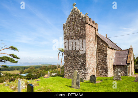 Eglise de St.Madoc Llanmadoc Péninsule de Gower Wales UK Banque D'Images