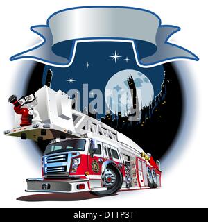 Cartoon Fire Truck Banque D'Images