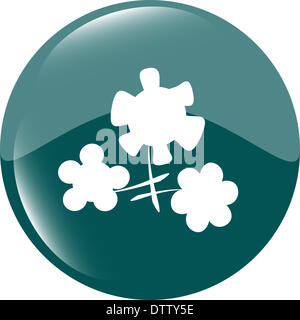 Web App fleur bouton icône brillant Banque D'Images