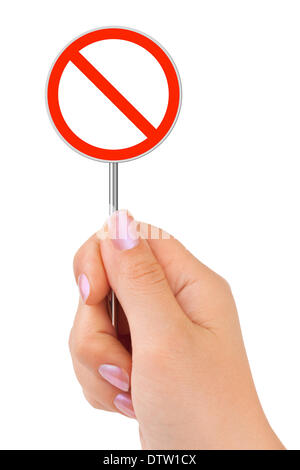 Panneau de circulation cercle dans la main Banque D'Images