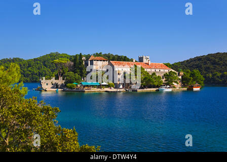 Monastère à île de Mljet en Croatie Banque D'Images