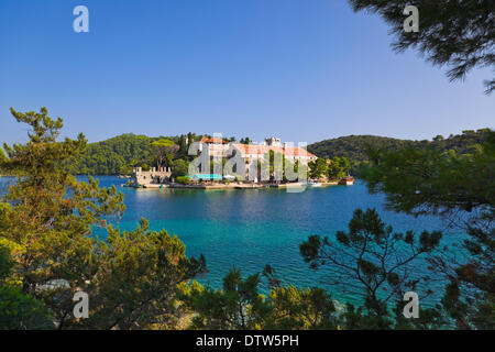 Monastère à île de Mljet en Croatie Banque D'Images