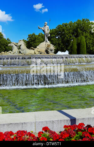 La fontaine de Neptune à Madrid, Espagne Banque D'Images