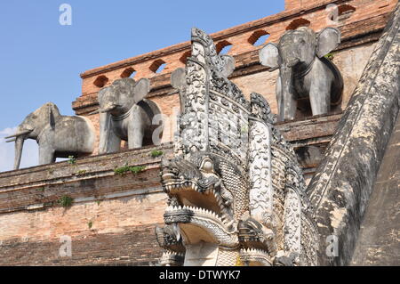 Wat Chedi Luang,Chiang Mai, Thaïlande Banque D'Images