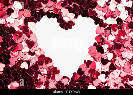 En forme de coeur inversé confetti Banque D'Images