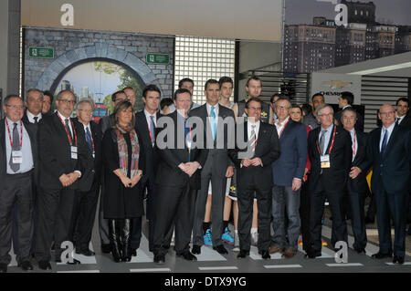 Barcelone, Espagne. 24 février 2014. Le Prince Felipe d'Espagne assiste à la GSMA Mobile World Congress : Crédit fototext/Alamy Live News Banque D'Images