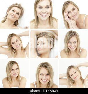 Collage of attractive blonde woman Banque D'Images