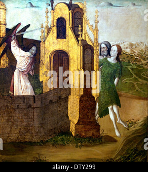 L'expulsion du paradis 1450 le français ou l'Allemand masters Master Meister Allemagne France Banque D'Images