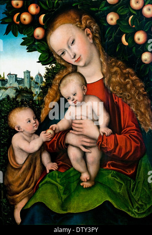 Marie avec l'enfant et l'enfant Jean Baptiste sous le pommier 1535 Lucas Cranach l'Ancien 1472 - 1553 Allemand Allemagne Banque D'Images