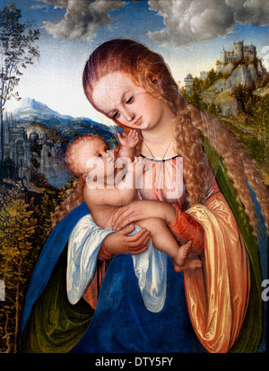 Maria avec l'enfant 1518 Lucas Cranach l'Ancien 1472 - 1553 Allemand Allemagne Banque D'Images