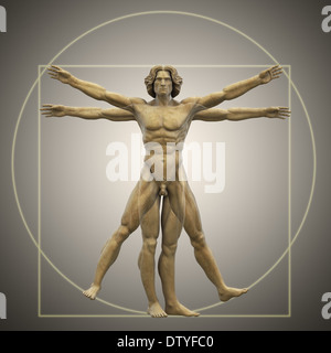 Homme de Vitruve Banque D'Images