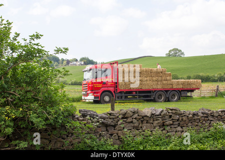 Bottes de foin sur wagon Banque D'Images