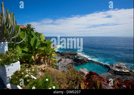 Charco Azul, piscine naturelle, San Andres, La Palma, Canary Islands, Spain Banque D'Images