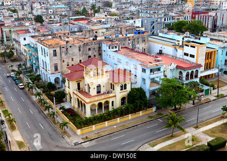 Cuba. La Vieille Havane. Vue d'en haut. Banque D'Images