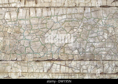 Peinture fissure sur la porte de bois Banque D'Images