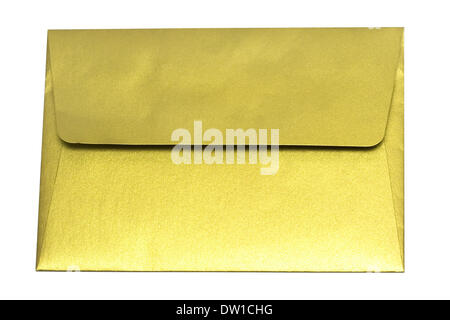 L'enveloppe d'or isolé sur fond blanc Banque D'Images