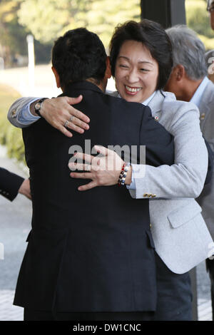 Seiko Hashimoto (JPN), le 25 février 2014 : Délégation japonaise pour les Jeux Olympiques d'hiver de 2014 au cours de conférence de presse au Grand Prince Hotel Takanawa à Tokyo, Japon. La délégation japonaise est retourné au Japon à partir de Sotchi aujourd'hui. © AFLO SPORT/Alamy Live News Banque D'Images