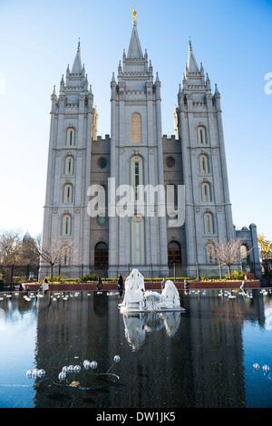 Le Temple de Salt Lake est un temple de l'Église de Jésus-Christ des Saints des Derniers Jours. Banque D'Images