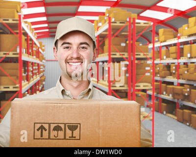 Delivery man portrait Banque D'Images