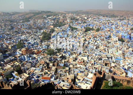 Jodhpur la ville bleue en Inde Banque D'Images