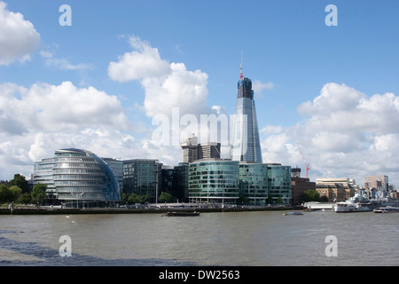 Le Shard en construction comme du 27/08/2011, Londres, Angleterre. Banque D'Images