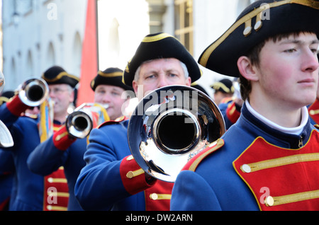 Défilé des orchestres au carnaval allemand Fastnacht Banque D'Images