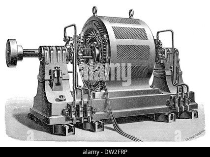 Illustration historique 1894 historique, générateurs, historische Dynamomaschinen, 1894 Banque D'Images