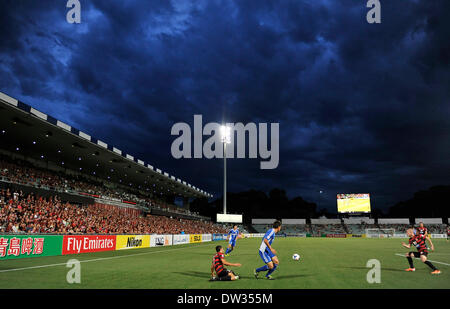 Sydney, Australie. Feb 26, 2014. Une tempête se profile au cours de l'AFC Champions League match entre Western Sydney Wanderers FC et FC Ulsan Hyundai de Corée du Pirtek, Parramatta Stadium. Ulsan a gagné 3-1. Credit : Action Plus Sport/Alamy Live News Banque D'Images