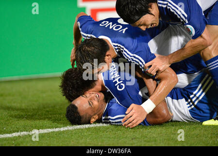 Sydney, Australie. Feb 26, 2014. Au cours de la fête d'Ulsan AFC Champions League match entre Western Sydney Wanderers FC et FC Ulsan Hyundai de Corée du Pirtek, Parramatta Stadium. Ulsan a gagné 3-1. Credit : Action Plus Sport/Alamy Live News Banque D'Images