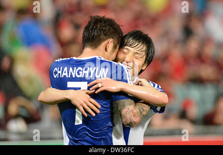 Sydney, Australie. Feb 26, 2014. Au cours de la fête d'Ulsan AFC Champions League match entre Western Sydney Wanderers FC et FC Ulsan Hyundai de Corée du Pirtek, Parramatta Stadium. Ulsan a gagné 3-1. Credit : Action Plus Sport/Alamy Live News Banque D'Images