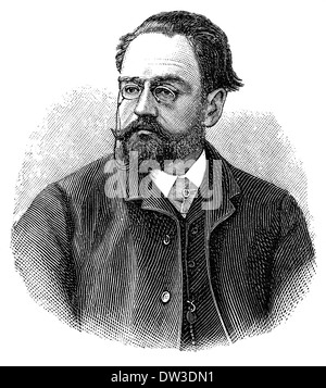 François Émile Zola, 1840 - 1902, un écrivain et journaliste français, Banque D'Images