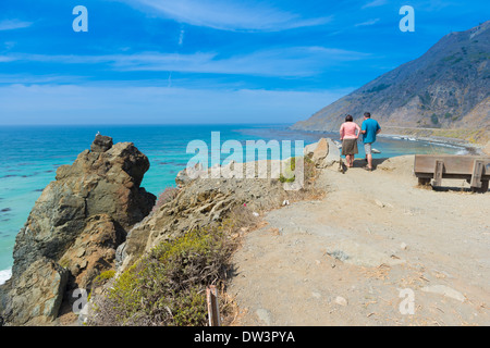 Près de Big Sur Bixby bridge, la côte du Pacifique, en Californie Banque D'Images