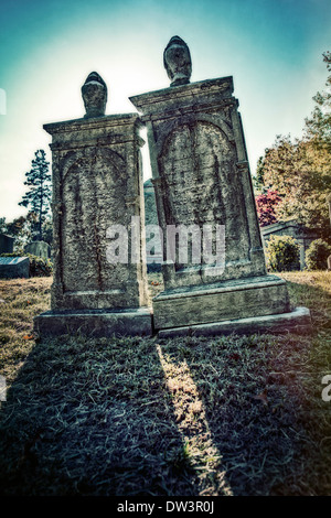 Pierres tombales dans le cimetière de Machpéla Queens New York Banque D'Images