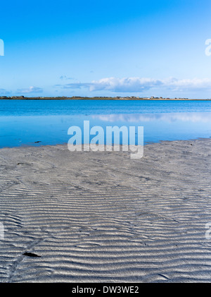 dh Cata Sand SANDAY ORKNEY Beach les motifs de sable de la mer marémotrice motif de baie d'entrée de sable peu profond Banque D'Images