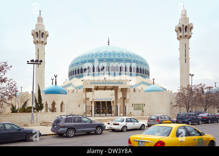 King Abdullah I mosque, Street View, à Amman, Jordanie Banque D'Images