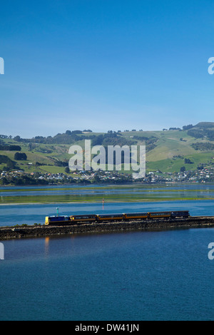 Easider' 'STaieri Gorge Train, Blanket Bay, Port d'Otago et péninsule d'Otago, Dunedin, Otago, île du Sud, Nouvelle-Zélande Banque D'Images