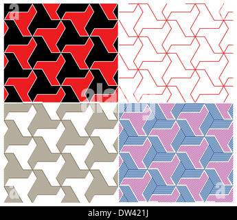 Ensemble de quatre modèles transparente de couleur Banque D'Images