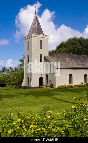 Belle église en Wananalua ville isolée de détente Hana sur la rive est de Maui Hawaii Banque D'Images