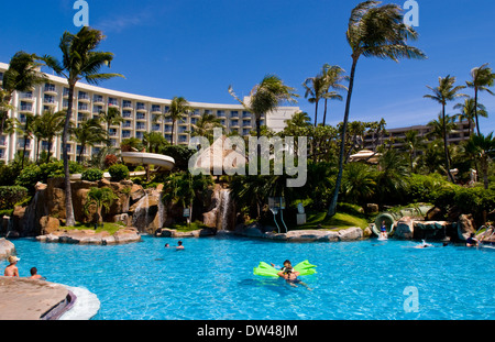 Détente à l'exclusif Weston Maui Resort à Maui Hawaii Banque D'Images