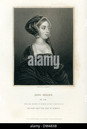 Portrait de la reine Anne Boleyn, après Holbain, 1536 Banque D'Images