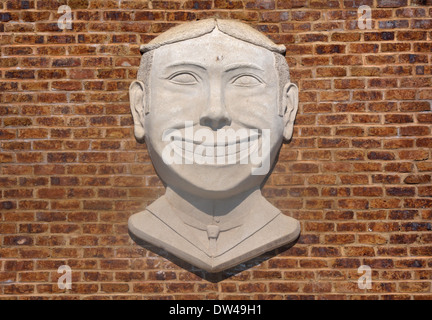 Une sculpture de l'ancien parc Steeplechase logo utilisé sur l'extérieur de la plage de Brooklyn shop dans Coney Island, New York Banque D'Images