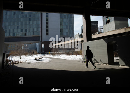 La ligne haute se termine à Gansevoort St fin Banque D'Images