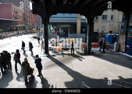 La ligne haute se termine à Gansevoort St Banque D'Images