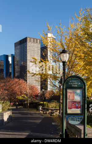 Robert F. Wagner Jr. Park Sign Banque D'Images