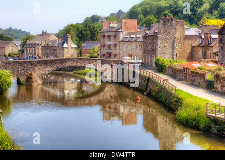 Vieux port de Dinan Banque D'Images