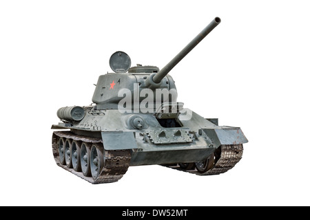 Une coupe d'un T 34 soviétique / 85 réservoir moyen utilisé par les forces russes pendant la Seconde Guerre mondiale et d'autres plus tard, les armées du Pacte de Varsovie Banque D'Images