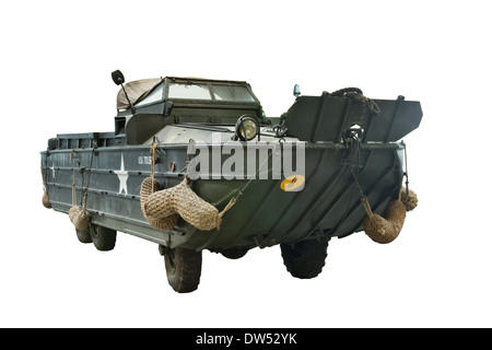 Une coupe d'un GMC DUKW 353 américain ou de canard militaire amphibie véhicule utilisé par les alliés PENDANT LA SECONDE GUERRE MONDIALE & D Jour Banque D'Images