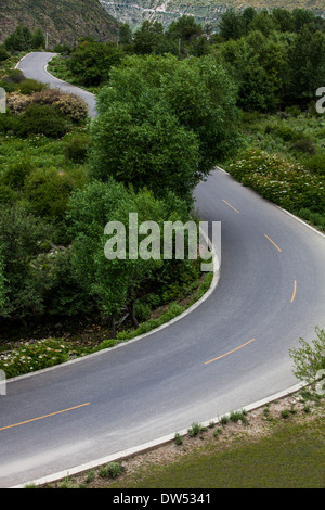 Road au Tibet, Chine Banque D'Images