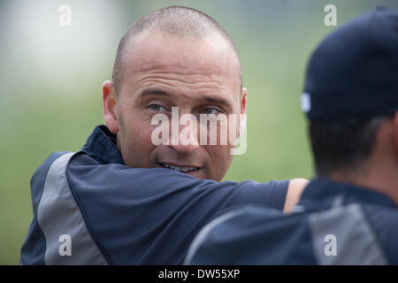 Tampa, Floride, USA. Feb 26, 2014. Derek Jeter (Yankees) : MLB New York Yankees Spring Training camp de baseball au George M. Steinbrenner Field à Tampa, Florida, United States . © Thomas Anderson/AFLO/Alamy Live News Banque D'Images