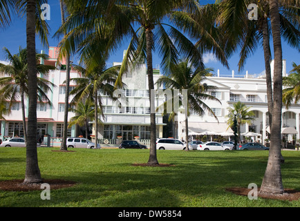 Ocean Drive à Miami Beach, Floride, USA Banque D'Images